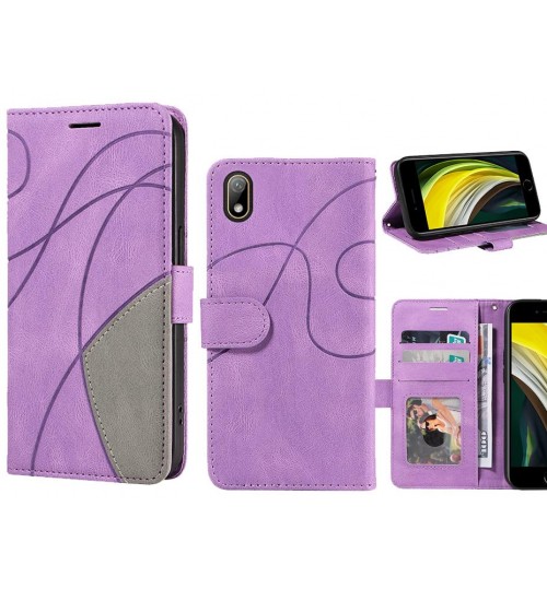 Huawei Y5 2019 Case Wallet Premium Denim Leather Cover - Purple