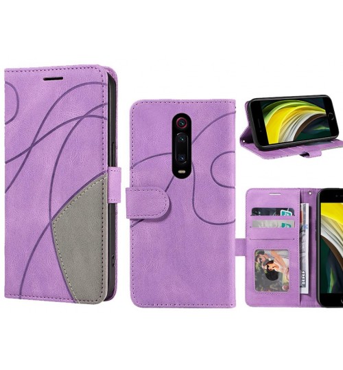 Xiaomi Redmi K20 Case Wallet Premium Denim Leather Cover - Purple