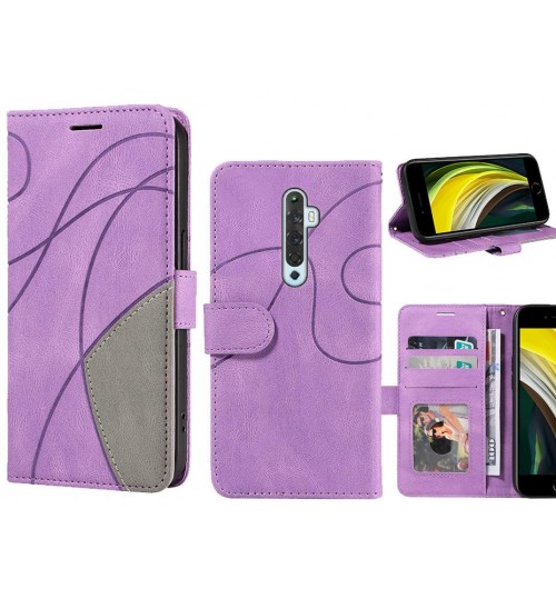 Oppo Reno 2 Z Case Wallet Premium Denim Leather Cover - Purple