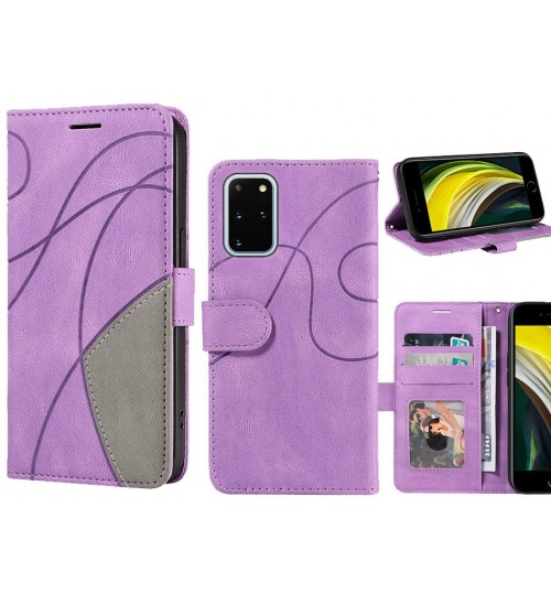 Galaxy S20 Plus Case Wallet Premium Denim Leather Cover - Purple