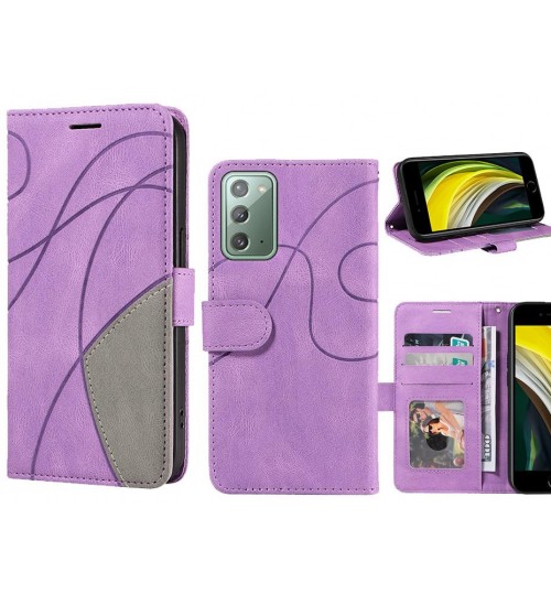 Galaxy Note 20 Case Wallet Premium Denim Leather Cover - Purple