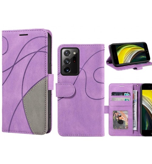 Galaxy Note 20 Ultra Case Wallet Premium Denim Leather Cover - Purple