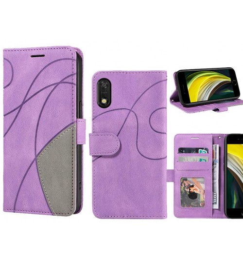 Vodafone N11 Case Wallet Premium Denim Leather Cover - Purple