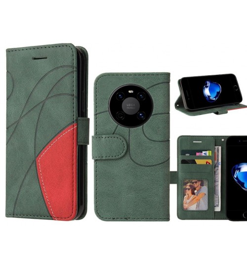 Huawei Mate 40 Case Wallet Premium Denim Leather Cover - Green
