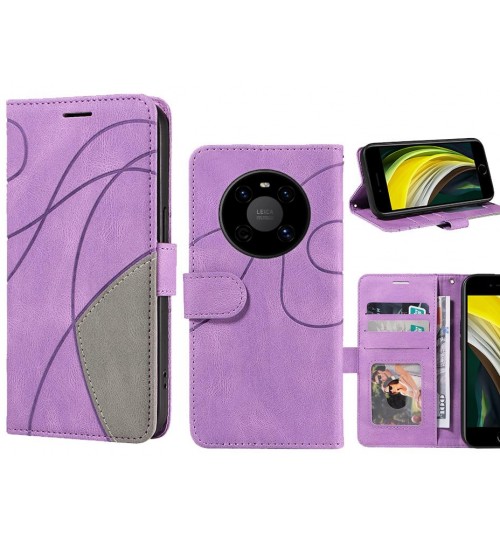 Huawei Mate 40 Case Wallet Premium Denim Leather Cover - Purple