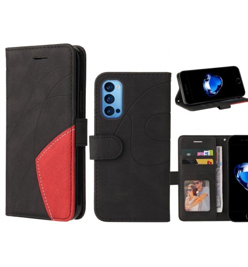 Oppo Reno 4 Pro Case Wallet Premium Denim Leather Cover - Black