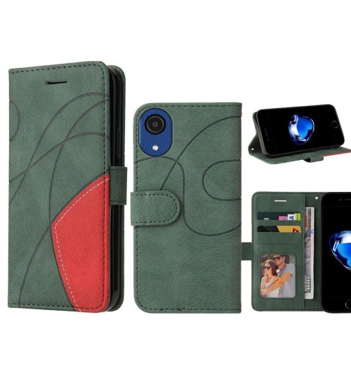 Samsung Galaxy A03 Core Case Wallet Premium Denim Leather Cover - Green