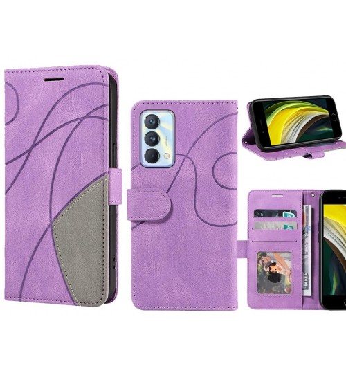 Realme Gt Master 5g Case Wallet Premium Denim Leather Cover - Purple
