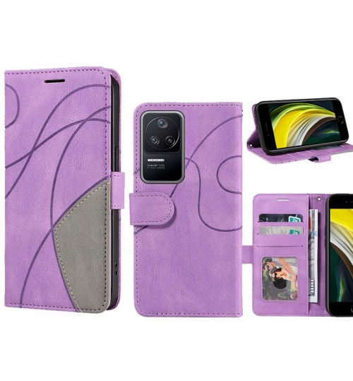 Xiaomi Poco F4 Case Wallet Premium Denim Leather Cover - Purple