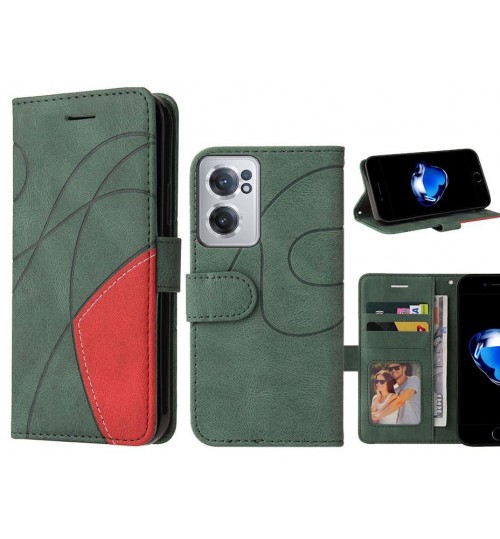 Oneplus Nord Ce 2 5g Case Wallet Premium Denim Leather Cover - Green
