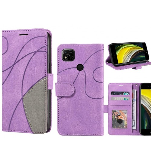 Xiaomi Redmi 10a Case Wallet Premium Denim Leather Cover - Purple