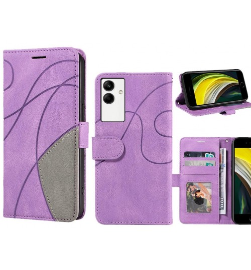 Samsung Galaxy A04 Case Wallet Premium Denim Leather Cover - Purple