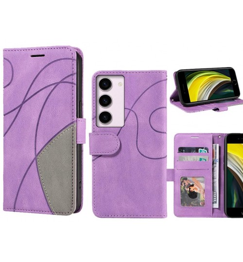 Samsung Galaxy S23 Case Wallet Premium Denim Leather Cover - Purple