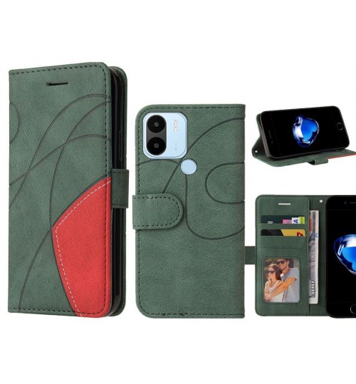 Xiaomi Redmi A2+ Case Wallet Premium Denim Leather Cover - Green