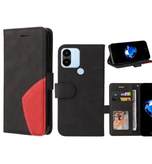 Xiaomi Redmi A2+ Case Wallet Premium Denim Leather Cover - Black