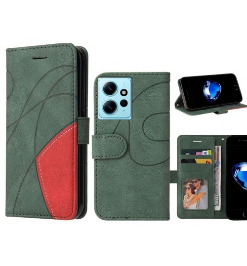 Xiaomi Redmi Note 12 4g Case Wallet Premium Denim Leather Cover - Green