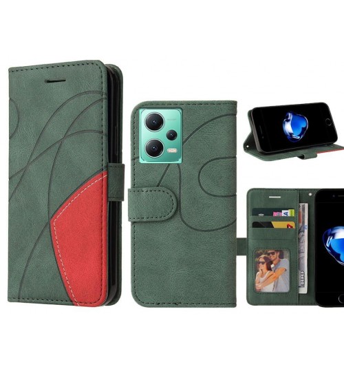 Xiaomi Redmi Note 12 5g Case Wallet Premium Denim Leather Cover - Green