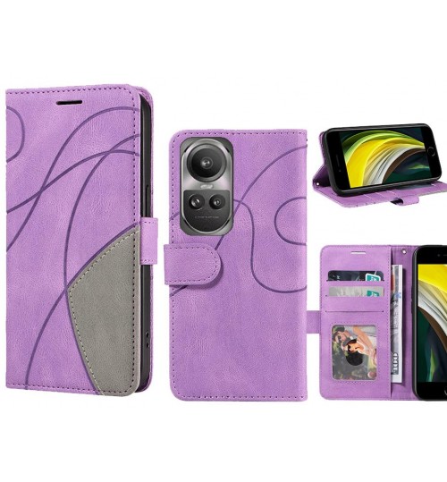 Oppo Reno 10 Pro Case Wallet Premium Denim Leather Cover - Purple