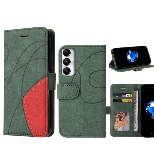 Samsung Galaxy A05s Case Wallet Premium Denim Leather Cover - Green