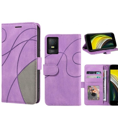 Smart M23 Case Wallet Premium Denim Leather Cover - Purple