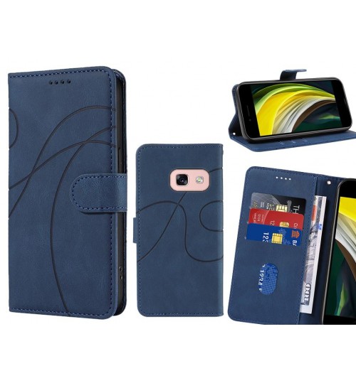 Galaxy A3 2017 Case Wallet Fine Pu Leather Cover - Blue