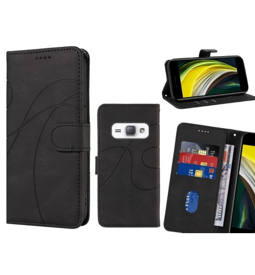 Galaxy J1 2016 Case Wallet Fine Pu Leather Cover - Black