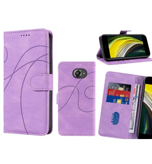 Vodafone Ultra 7 Case Wallet Fine Pu Leather Cover - Pruple