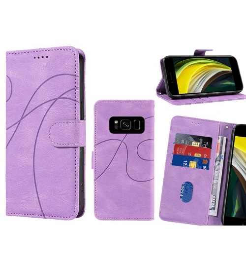 Galaxy S8 Case Wallet Fine Pu Leather Cover - Pruple