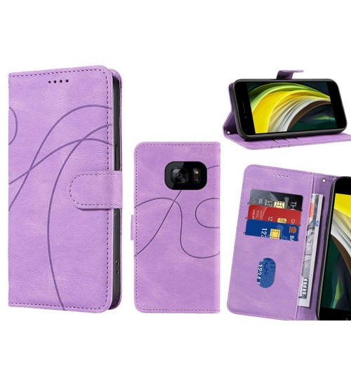 Galaxy S7 Edge Case Wallet Fine Pu Leather Cover - Pruple