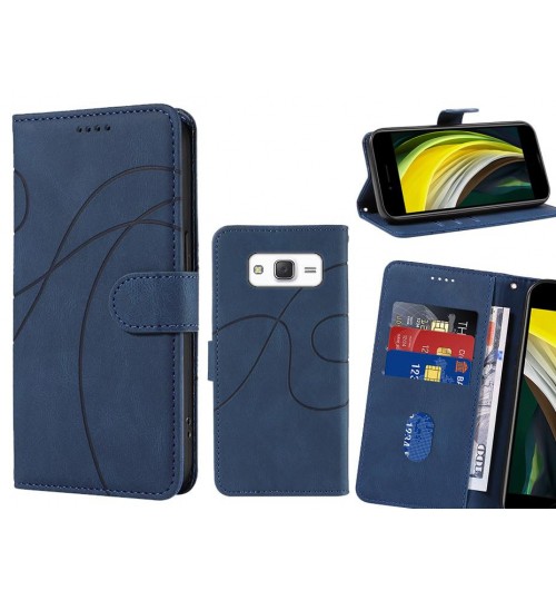 Galaxy J5 Case Wallet Fine Pu Leather Cover - Blue