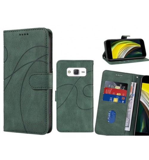 Galaxy J5 Case Wallet Fine Pu Leather Cover - Green