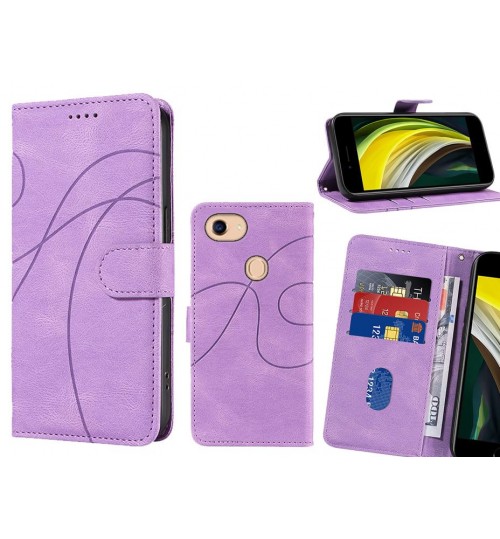 Oppo A75 Case Wallet Fine Pu Leather Cover - Purple