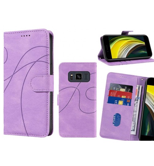 Galaxy S8 Active Case Wallet Fine Pu Leather Cover - Purple