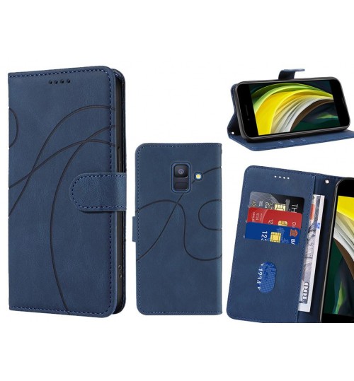 Galaxy A6 2018 Case Wallet Fine PU Leather Cover