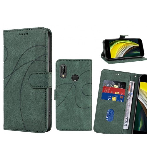 Huawei Nova 3e Case Wallet Fine Pu Leather Cover - Green