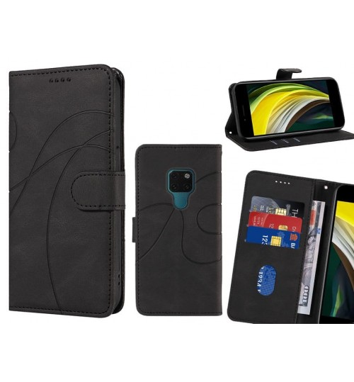 Huawei Mate 20 Case Wallet Fine Pu Leather Cover - Black