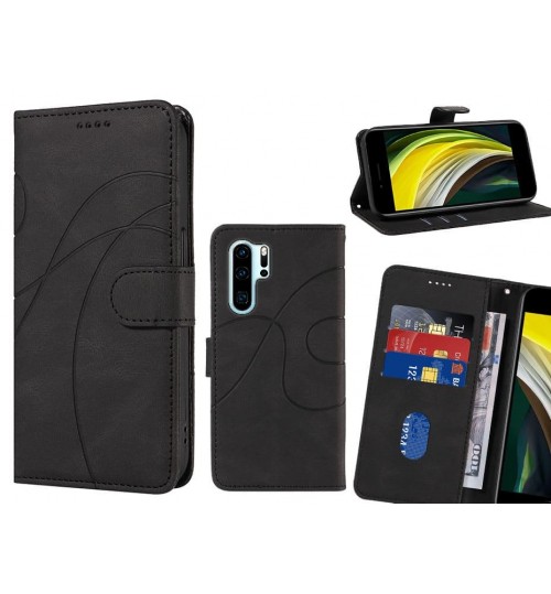 Huawei P30 Pro Case Wallet Fine Pu Leather Cover - Black