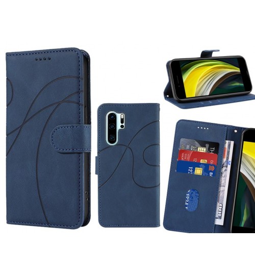 Huawei P30 Pro Case Wallet Fine Pu Leather Cover - Blue
