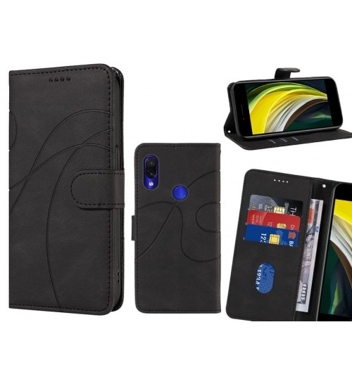 Xiaomi Redmi Note 7 Case Wallet Fine Pu Leather Cover - Black