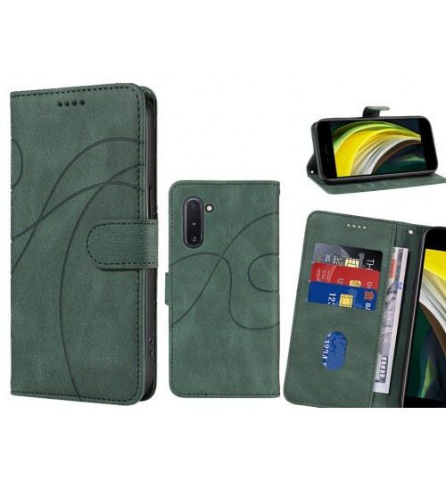 Samsung Galaxy Note 10 Case Wallet Fine Pu Leather Cover - Green