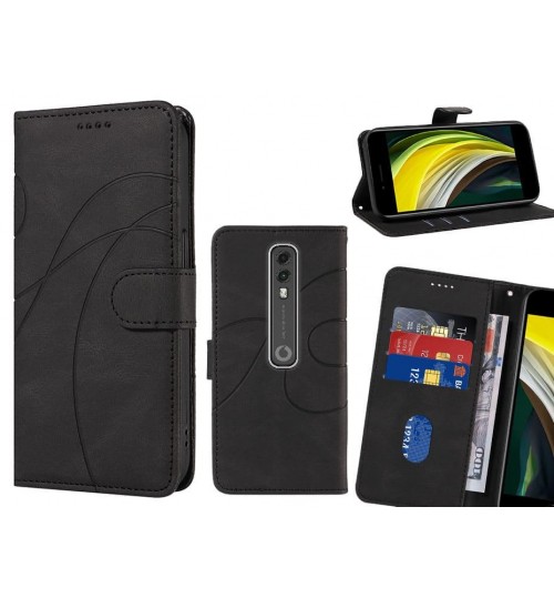 Vodafone V10 Case Wallet Fine Pu Leather Cover - Black