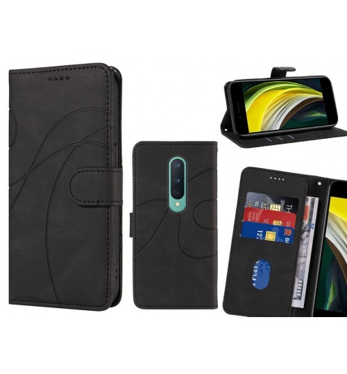 Oneplus 8 Case Wallet Fine Pu Leather Cover - Black