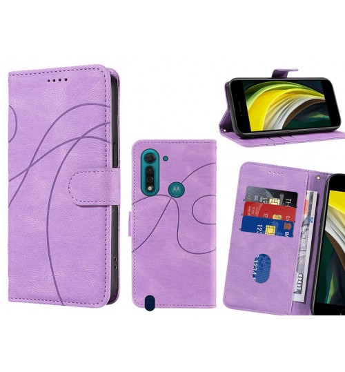 Moto G8 Power Lite Case Wallet Fine Pu Leather Cover - Purple