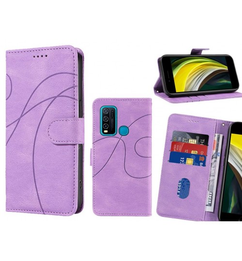 Vivo Y30 Case Wallet Fine Pu Leather Cover - Purple
