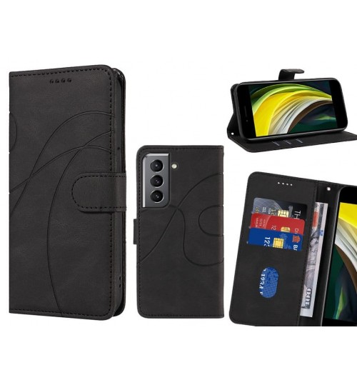 Galaxy S21 Case Wallet Fine Pu Leather Cover - Black