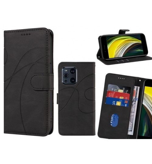 Oppo Find X3 Pro Case Wallet Fine Pu Leather Cover - Black