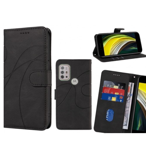 Moto G10 Case Wallet Fine Pu Leather Cover - Black