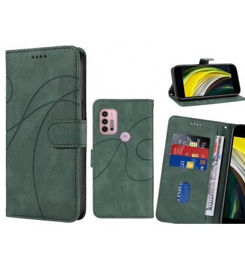 Moto G30 Case Wallet Fine Pu Leather Cover - Green