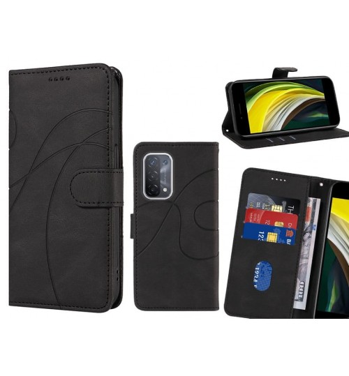 Oppo A74 5g Case Wallet Fine Pu Leather Cover - Black