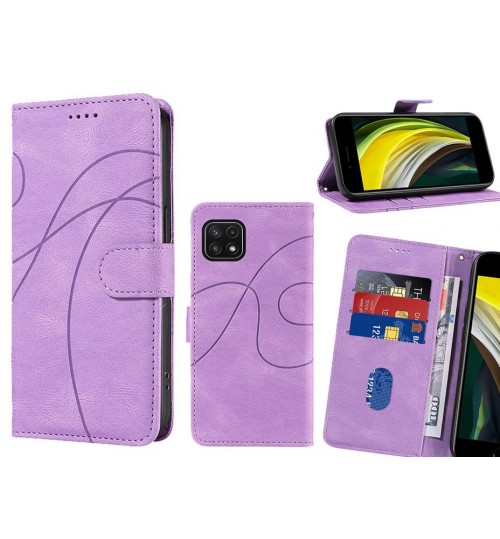 Samsung Galaxy A22 5g Case Wallet Fine Pu Leather Cover - Purple
